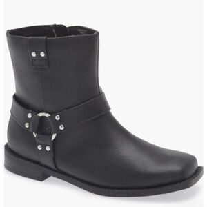 Nordstrom Davi Moto Black Mid-Calf Boots Kids Size 3